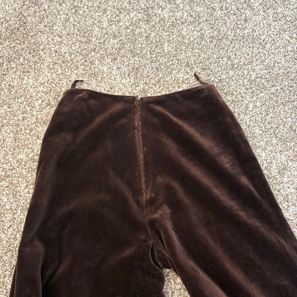 Vintage 70s Rosner Cotton Velvet Wide Leg Slacks West German High Rise Brown 8 - Picture 9 of 10